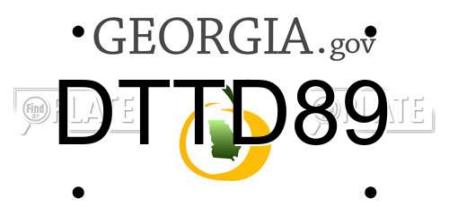 DTTD89 Georgia License Plate