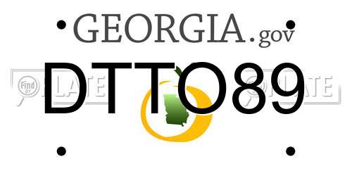 DTTO89 Georgia License Plate