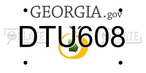 DTU608 Georgia License Plate