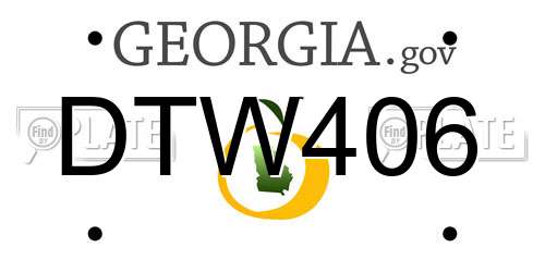 DTW406 Georgia License Plate