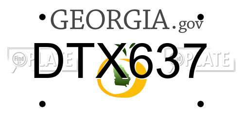 DTX637 Georgia License Plate
