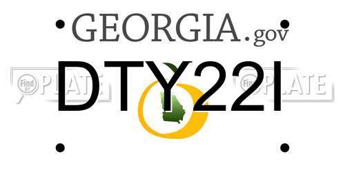 DTY22I Georgia License Plate