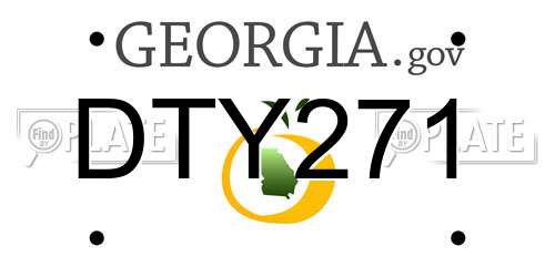 DTY271 Georgia License Plate