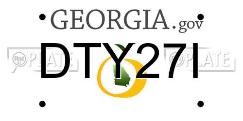 DTY27I Georgia License Plate