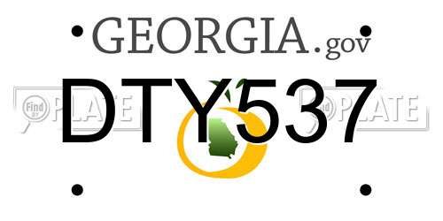 DTY537 Georgia License Plate