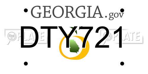 DTY721 Georgia License Plate