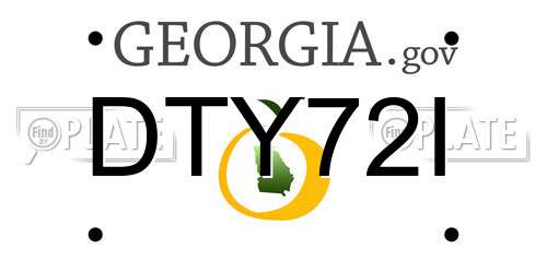 DTY72I Georgia License Plate