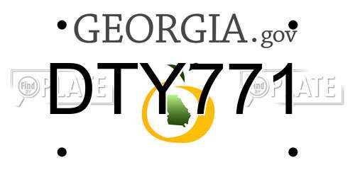 DTY771 Georgia License Plate