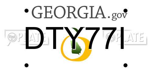 DTY77I Georgia License Plate