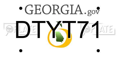 DTYT71 Georgia License Plate