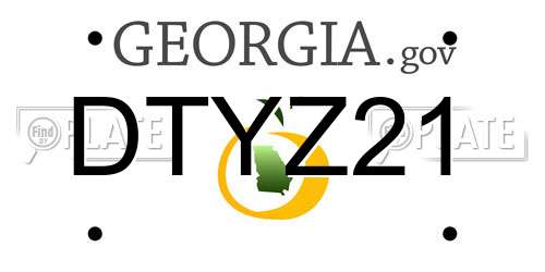 DTYZ21 Georgia License Plate