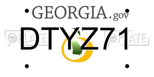 DTYZ71 Georgia License Plate