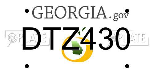 DTZ430 Georgia License Plate