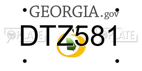 DTZ581 Georgia License Plate