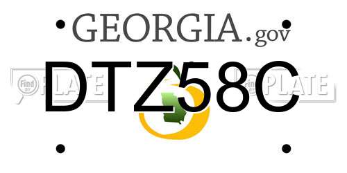 DTZ58C Georgia License Plate