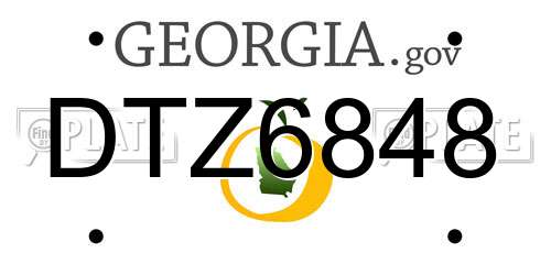DTZ6848 Georgia License Plate