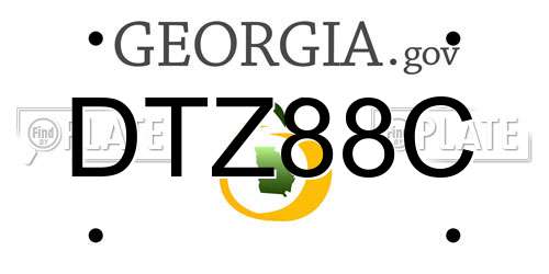 DTZ88C Georgia License Plate