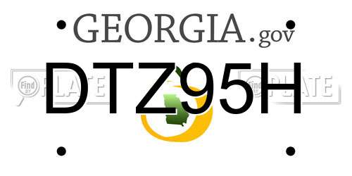 DTZ95H Georgia License Plate