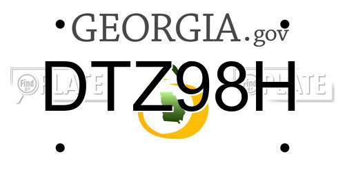 DTZ98H Georgia License Plate
