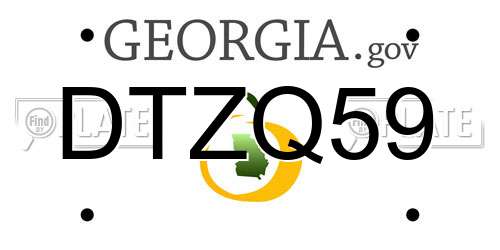 DTZQ59 Georgia License Plate