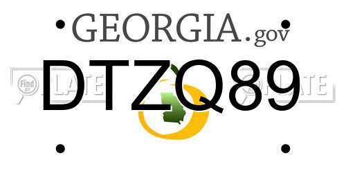 DTZQ89 Georgia License Plate