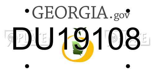 DU19108 Georgia License Plate