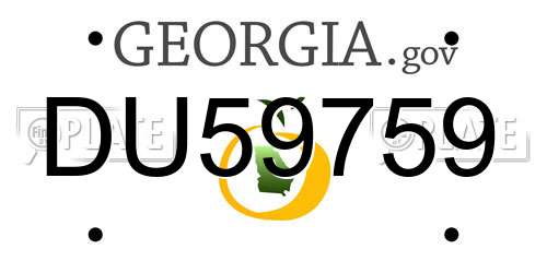 DU59759 Georgia License Plate