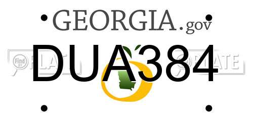 DUA384 Georgia License Plate