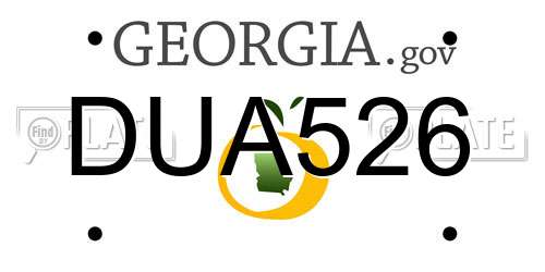 DUA526 Georgia License Plate