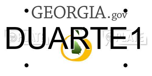 DUARTE1 Georgia License Plate