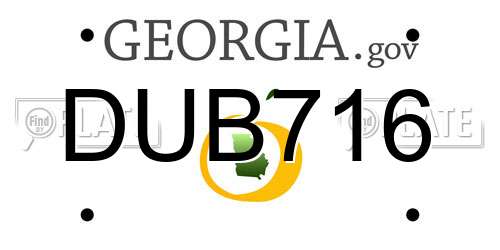DUB716 Georgia License Plate