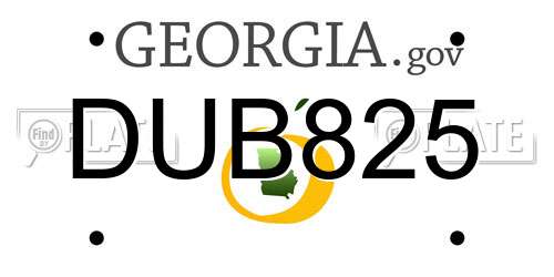 DUB825 Georgia License Plate