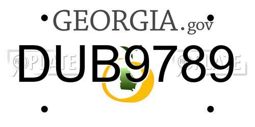 DUB9789 Georgia License Plate