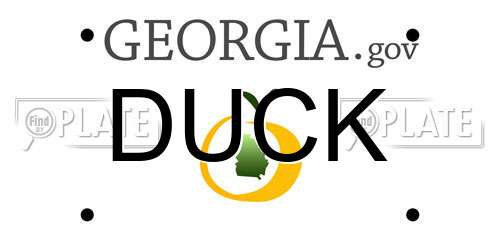 DUCK Georgia License Plate
