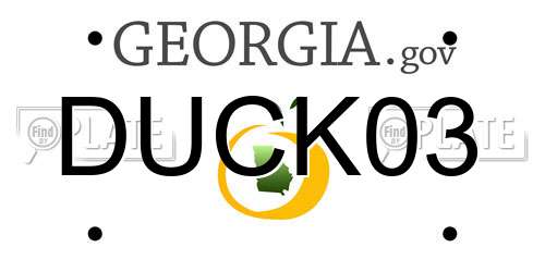 DUCK03 Georgia License Plate