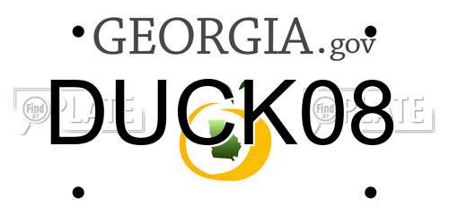 DUCK08 Georgia License Plate