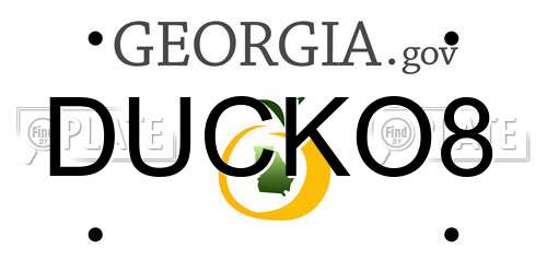 DUCKO8 Georgia License Plate