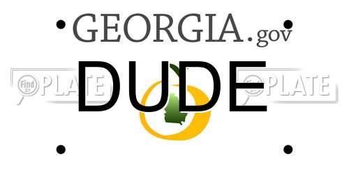DUDE Georgia License Plate