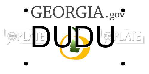DUDU Georgia License Plate