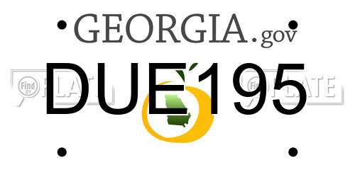 DUE195 Georgia License Plate