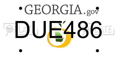 DUE486 Georgia License Plate