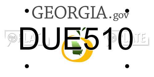 DUE510 Georgia License Plate
