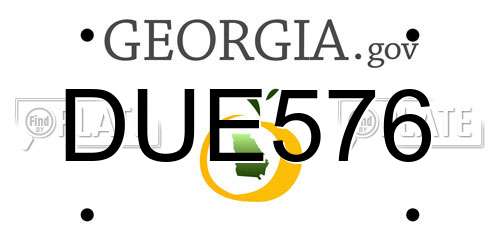DUE576 Georgia License Plate