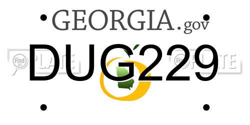 DUG229 Georgia License Plate