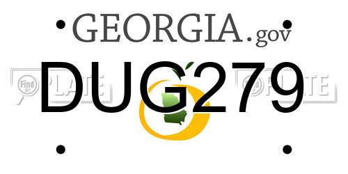 DUG279 Georgia License Plate