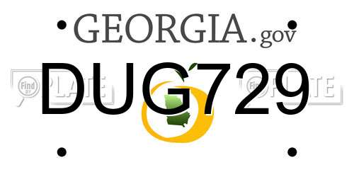 DUG729 Georgia License Plate