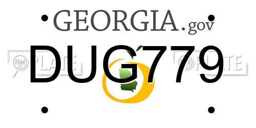 DUG779 Georgia License Plate
