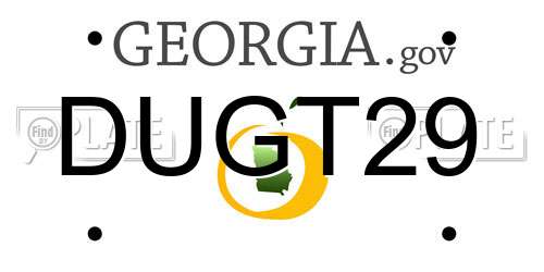 DUGT29 Georgia License Plate
