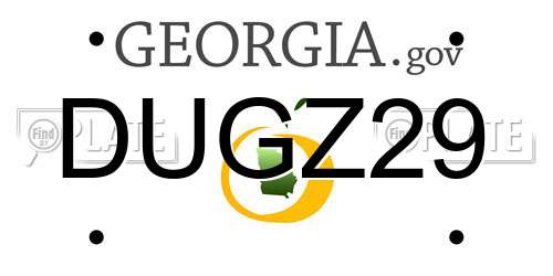 DUGZ29 Georgia License Plate