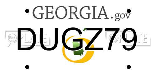 DUGZ79 Georgia License Plate